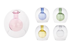 Doppelwandige Glasdiffusorflasche 65 ml (90x90 mm) aus mundgeblasenem Glas in verschiedenen Farben-produktbild