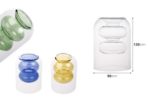 Doppelwandige Glasdiffusorflasche 190 ml (90 x 120 mm) aus mundgeblasenem Glas in verschiedenen Farben-2