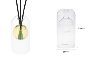 Flacon diffuseur en verre double paroi 170 ml (85x170 mm) en verre soufflé - transparent-εικόνα_διαστάσεις