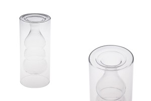 Flacon diffuseur en verre double paroi 350ml (90x200 mm) en verre soufflé - transparent-1