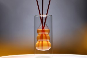 Flacon diffuseur en verre double paroi 350ml (90x200 mm) en verre soufflé - transparent-3