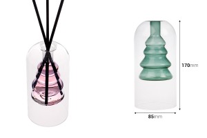 Doppelwandige Glasdiffusorflasche 160 ml (85 x 170 mm) aus mundgeblasenem Glas in verschiedenen Farben-εικόνα_διαστάσεις