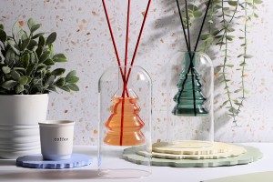 Doppelwandige Glasdiffusorflasche 160 ml (85 x 170 mm) aus mundgeblasenem Glas in verschiedenen Farben-εικόνα_σύνθεση