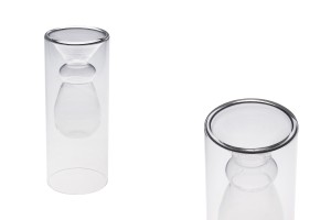 Doppelwandige Glasdiffusorflasche 230 ml (80x200 mm) aus mundgeblasenem Glas – transparent-εικόνα_προϊοντική