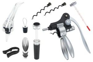 Ensemble d'accessoires pour le vin dans une caisse en bois (9 pièces)-εικόνα_σύνθεση