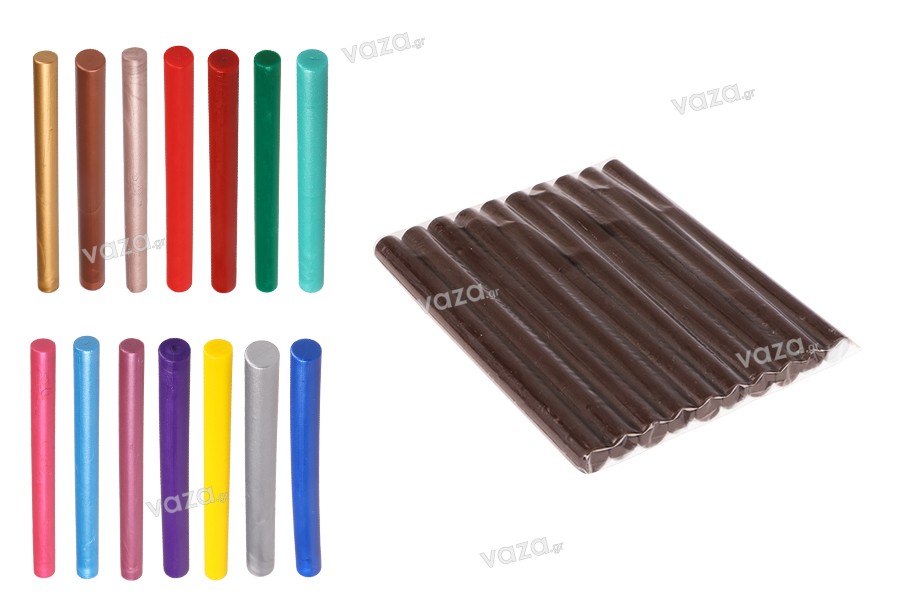 Sealing wax sticks 11x135 mm for glue gun in various colors - 10 pcs