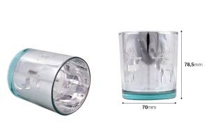 Bougeoir décoratif de Noël en verre argenté avec renne (sans couvercle)-εικόνα_διαστάσεις