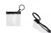Ημιδιάφανο σακουλάκι (PVC) 60x60 mm με μαύρο φερμουάρ (zip) - 12 τμχ