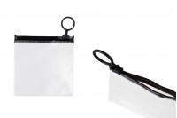 Ημιδιάφανο σακουλάκι (PVC) 100x100 mm με μαύρο φερμουάρ (zip) - 12 τμχ