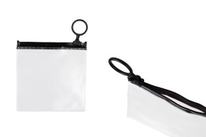 Sachet translucide (PVC) 100x100 mm avec fermeture zippée noire - 12 pièces-εικόνα_προϊοντική
