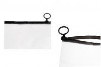 Ημιδιάφανο σακουλάκι (PVC) 150x100 mm με μαύρο φερμουάρ (zip) - 12 τμχ