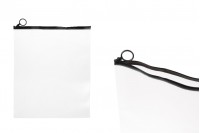 Ημιδιάφανο σακουλάκι (PVC) 250x300 mm με μαύρο φερμουάρ (zip) - 12 τμχ