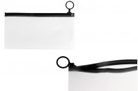 Ημιδιάφανο σακουλάκι (PVC) 190x100 mm με μαύρο φερμουάρ (zip) - 12 τμχ