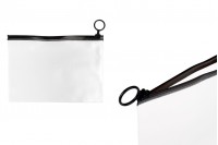 Ημιδιάφανο σακουλάκι (PVC) 200x140 mm με μαύρο φερμουάρ (zip) - 12 τμχ