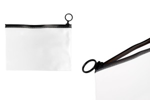Durchsichtige Beutel (PVC) 200x140 mm mit schwarzem Zip-Verschluss - 12 Stück-εικόνα_προϊοντική