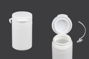 Πλαστικό λευκό βαζάκι 30ml με κουμπωτό καπάκι ασφαλείας για χάπια και κάψουλες-1