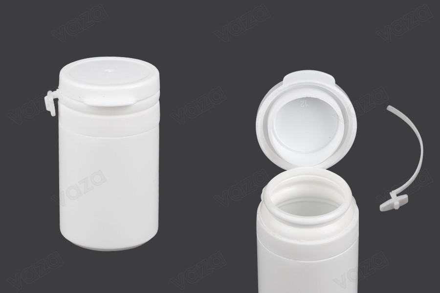 Πλαστικό λευκό βαζάκι 30ml με κουμπωτό καπάκι ασφαλείας για χάπια και κάψουλες Πλαστικό λευκό βαζάκι 30ml με κουμπωτό καπάκι ασφαλείας για χάπια και κάψουλες-εικόνα_προϊοντική