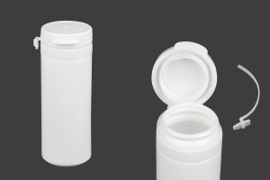 Πλαστικό λευκό βαζάκι 50ml με κουμπωτό καπάκι ασφαλείας για χάπια και κάψουλες-1