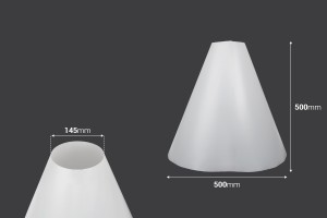 Cône lumineux en PVC pour reflets de produits sur photos 500x500 mm-εικόνα_διαστάσεις