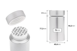 Βαζάκι πλαστικό PET 120 ml σε ασημί χρώμα για χάπια και κάψουλες-2