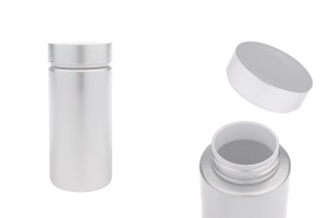Βαζάκι πλαστικό PET 180 ml σε ασημί χρώμα για χάπια και κάψουλες-1