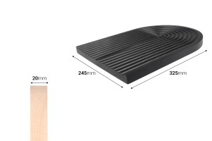 Bogenförmige Requisite aus Holz zum Fotografieren und Dekorieren 325x245x20 mm in Natur- oder Schwarzfarbe-εικόνα_διαστάσεις