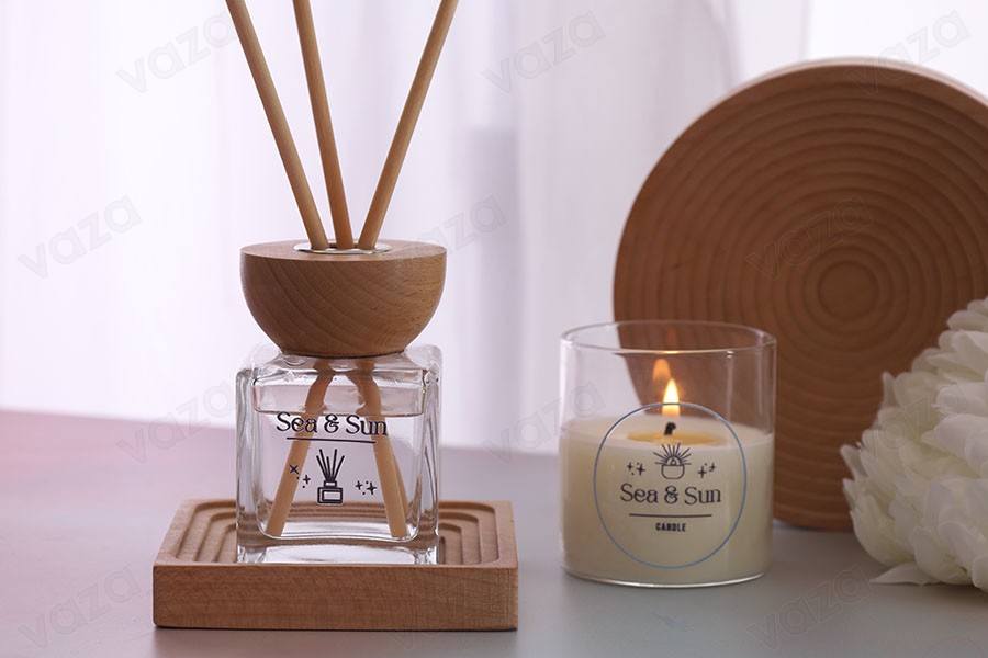 450ml Glas, rund mit Holzdeckel und Gummi 450ml Glas, rund mit Holzdeckel und Gummi-bildgruppe