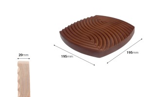Accessoire en bois en forme de diamant pour photos et décoration 195x195x20  mm en couleur naturelle ou marron-εικόνα_διαστάσεις