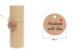 Papieranhänger "Handmade with love" mit Loch und Kordel - 100 Stück-2