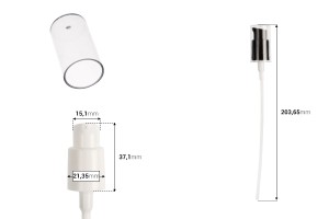 Pompë plastike për kremra PP 18 e bardhë ose e zezë me kapak transparent-dimensioni_immagine