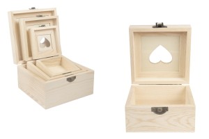 Holzkiste mit Sichtfenster und Clips -Set aus 3 Stücken (S-M-L)-εικόνα_προϊοντική