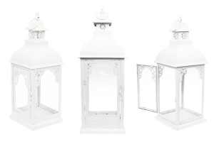 Lanterne sculptée métallique avec fenêtres en verre ensemble de 3 pièces S-M-L-εικόνα_προϊοντική