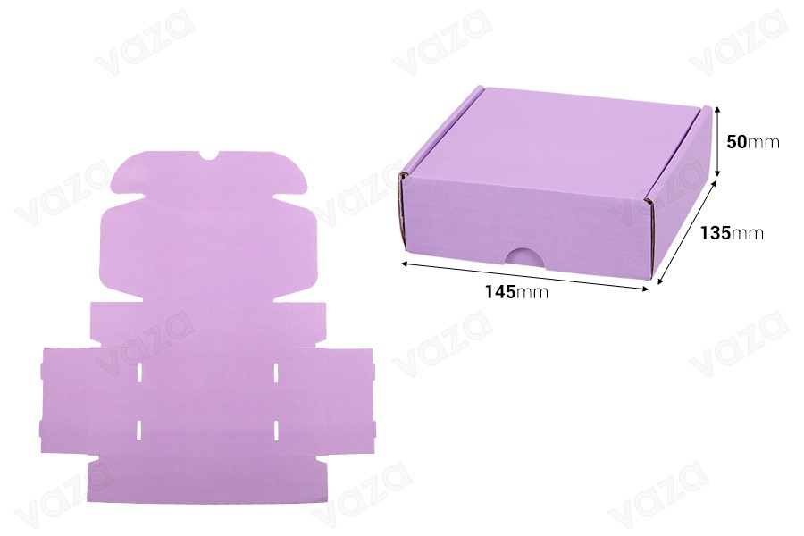 Verpackungskarton aus Kraftpapier 145x135x50mm - 20 Stück Verpackungskarton aus Kraftpapier 145x135x50mm - 20 Stück-bildabmessungen