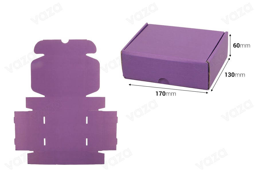 Verpackungskarton aus Kraftpapier 170x130x60mm - 20 Stück Verpackungskarton aus Kraftpapier 170x130x60mm - 20 Stück-bildabmessungen