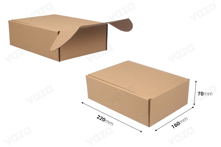 160x220x70mm Kraftpapier-Verpackungsbox ohne Fenster - 20 Stk 160x220x70mm Kraftpapier-Verpackungsbox ohne Fenster - 20 Stk-bildabmessungen