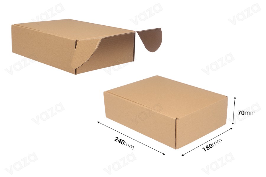180x240x70mm Kraftpapier-Verpackungsbox ohne Fenster - 20 Stück 180x240x70mm Kraftpapier-Verpackungsbox ohne Fenster - 20 Stück-bildabmessungen