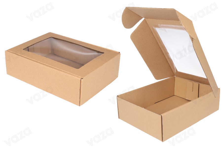 180 x 240 x 70 mm Kraftpapier-Verpackungsbox mit Fenster – 20 Stück 180 x 240 x 70 mm Kraftpapier-Verpackungsbox mit Fenster – 20 Stück-produktbild