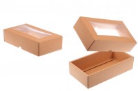 Κουτί συσκευασίας 235x125x60 mm από χαρτί κραφτ με παράθυρο - 50 τμχ