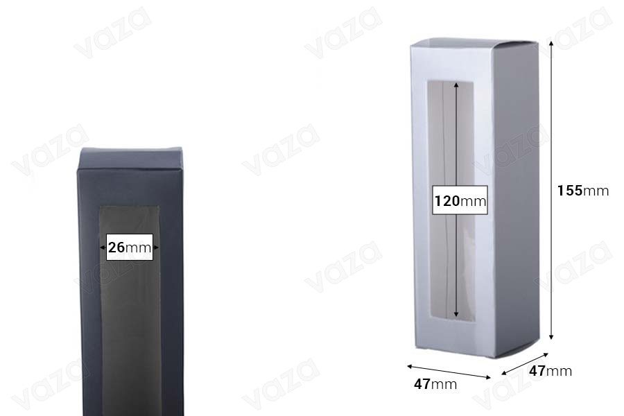 Karton mit Fenster 47x47x155 - 20 Stück Karton mit Fenster 47x47x155 - 20 Stück-εικόνα_διαστάσεις