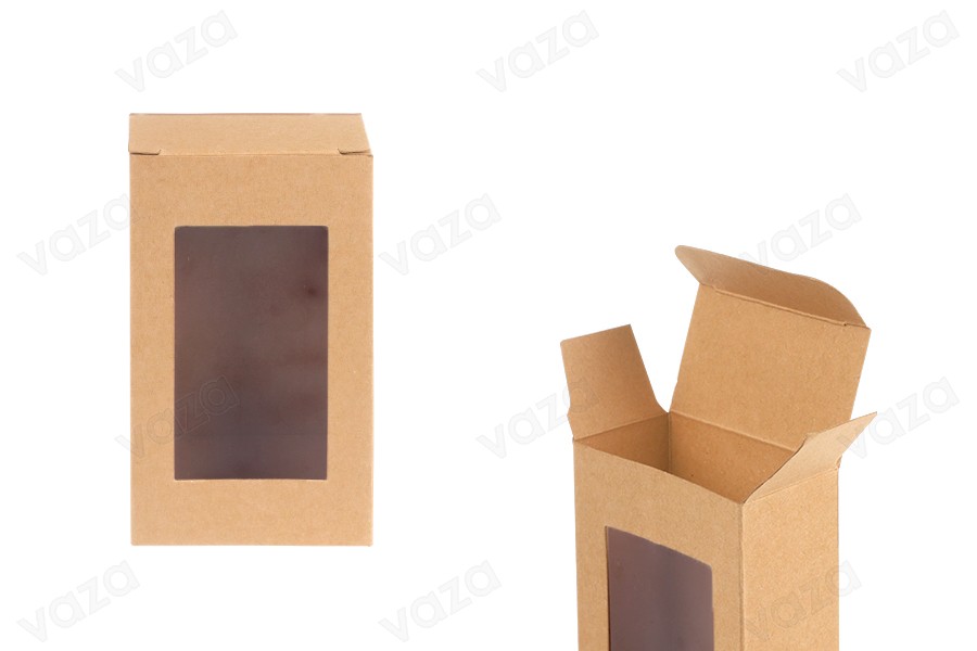 Verpackung für Seifen Kraftpapier mit 100x55x30mm Fenster - 50 Stück Verpackung für Seifen Kraftpapier mit 100x55x30mm Fenster - 50 Stück-produktbild
