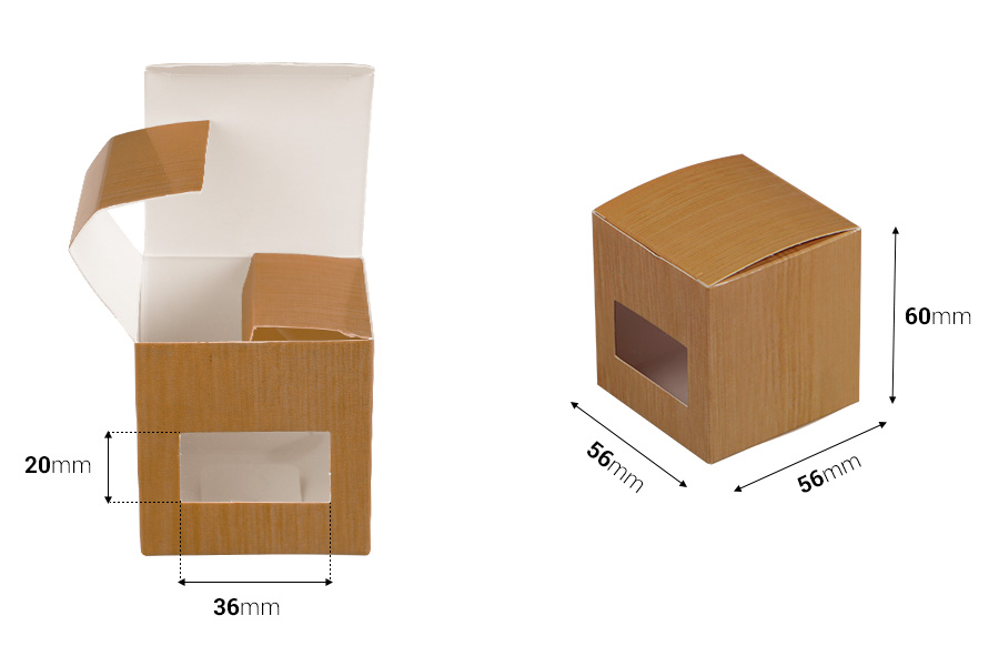 Boîte en papier marron 56 x 56 x 60 mm - 50 pcs Boîte en papier marron 56 x 56 x 60 mm - 50 pcs