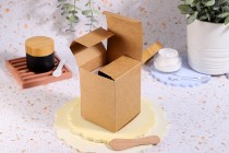Boîte d'emballage en papier kraft 70 x 70 x 95 mm avec extérieur marron et intérieur blanc - 50 pcs