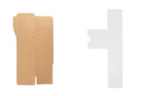 Boîte d'emballage en papier kraft 70 x 70 x 95 mm avec extérieur marron et intérieur blanc - 50 pcs