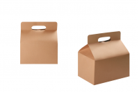 Scatola da imballo tipo valigetta 250x170x255 mm in carta kraft e cartone rigido sul fondo - 20 pz