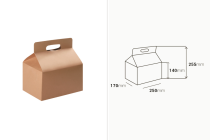 Boîte d'emballage de type valise 250 x 170 x 255 mm en papier kraft et carton dur sur le fond - 20 pcs Boîte d'emballage de type valise 250 x 170 x 255 mm en papier kraft et carton dur sur le fond - 20 pcs