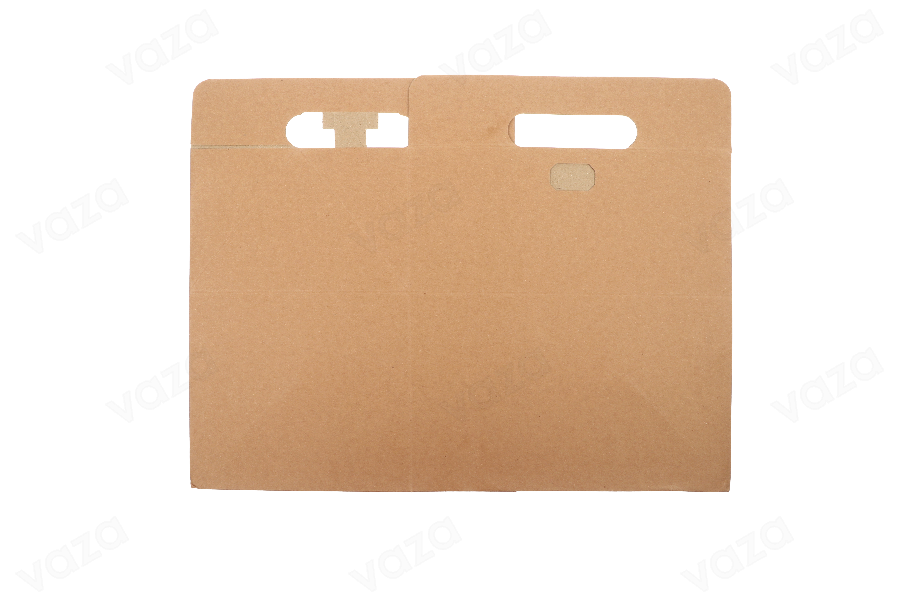 Boîte d'emballage de type valise 250 x 170 x 255 mm en papier kraft et carton dur sur le fond - 20 pcs Boîte d'emballage de type valise 250 x 170 x 255 mm en papier kraft et carton dur sur le fond - 20 pcs-εικόνα_σύνθεση