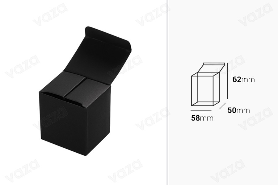 Papierschachtel 50x58x62 schwarz - 50 Stk Papierschachtel 50x58x62 schwarz - 50 Stk-bildabmessungen