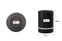 Boxen für Flaschen mit 100x75mm Papier in schwarz Boxen für Flaschen mit 100x75mm Papier in schwarz