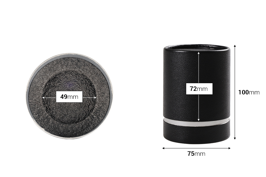 Boxen für Flaschen mit 100x75mm Papier in schwarz Boxen für Flaschen mit 100x75mm Papier in schwarz