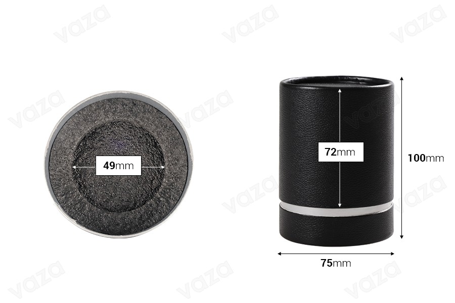 Boxen für Flaschen mit 100x75mm Papier in schwarz Boxen für Flaschen mit 100x75mm Papier in schwarz-bildabmessungen